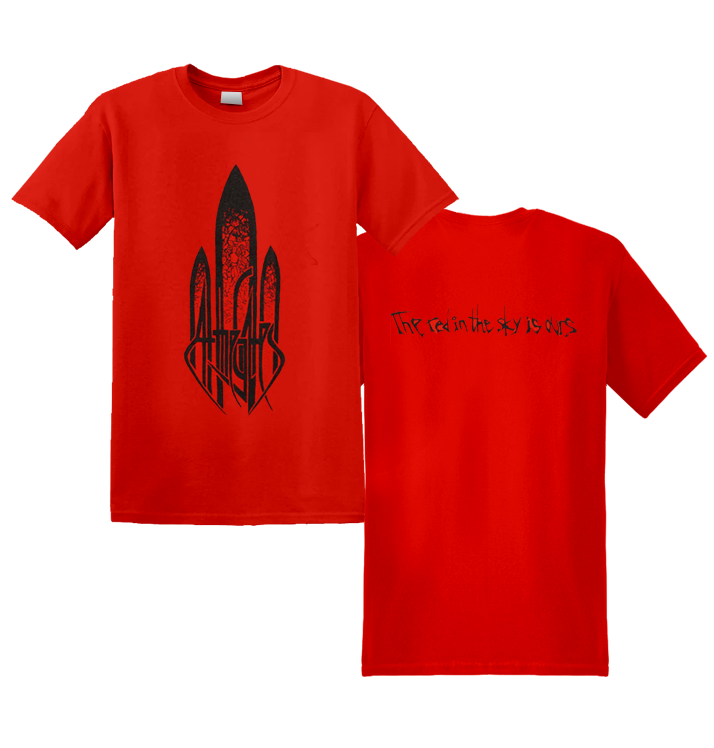 AT THE GATES - Stylish 'Red in the Sky' Red Cotton T-Shirt for Fans