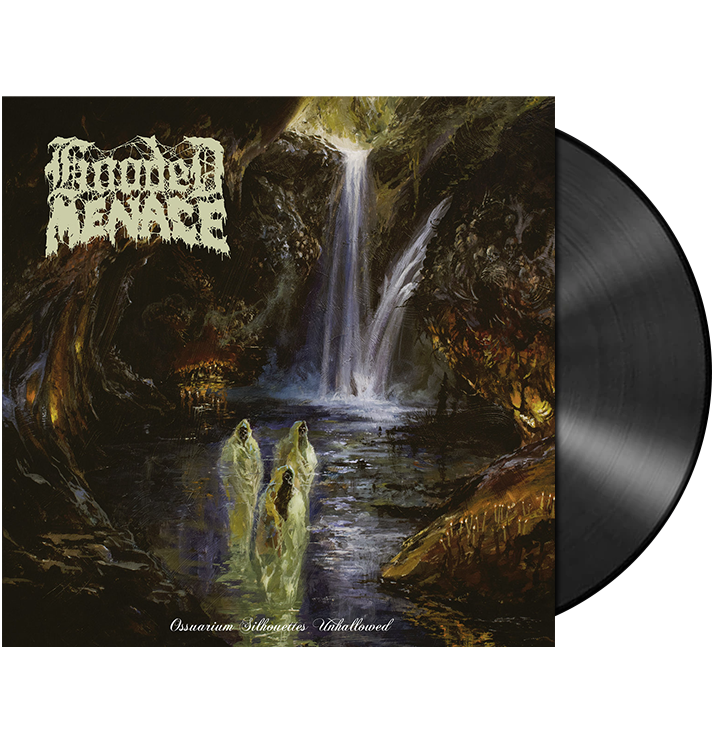 HOODED MENACE - 'Ossuarium Silhouettes Unhallowed' Black Vinyl Long - Playing Record for Men